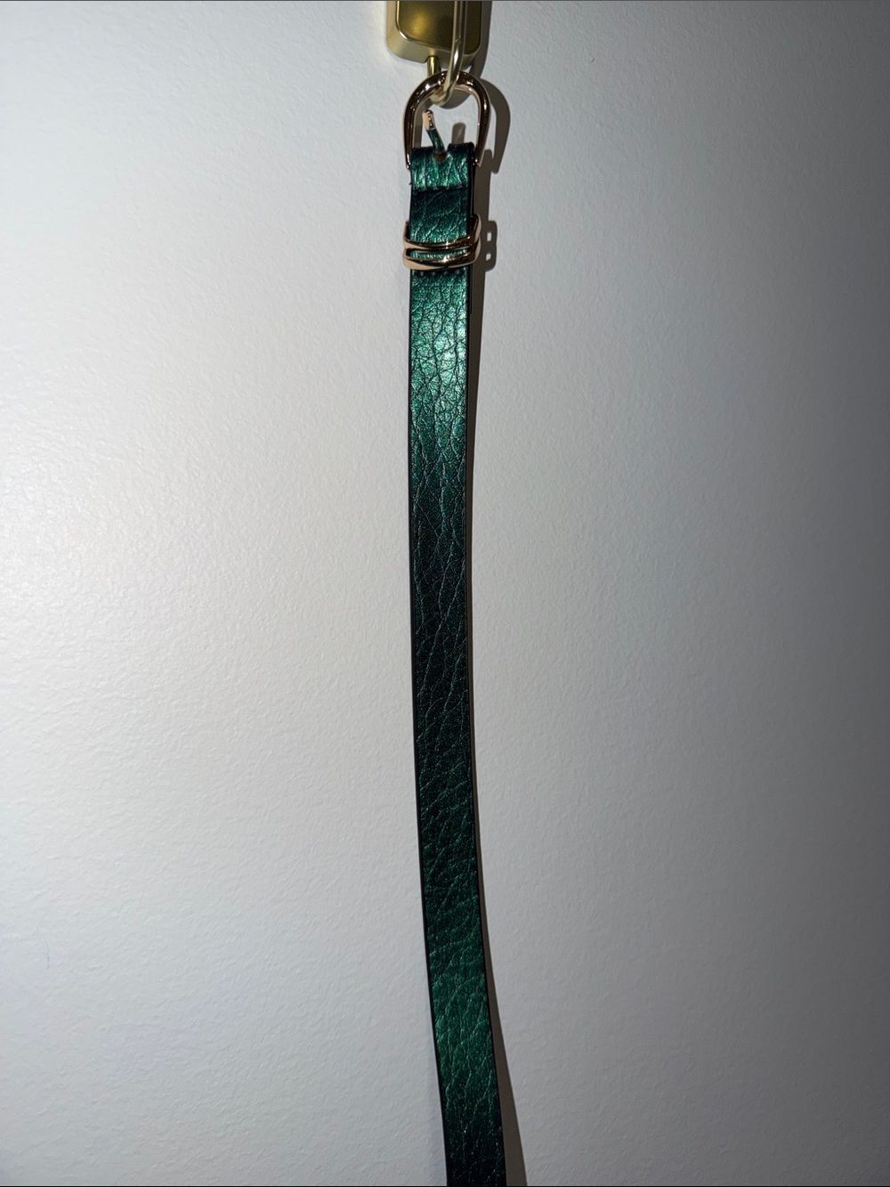 TAHARI XL Shimmery Green Double D Skinny Belt